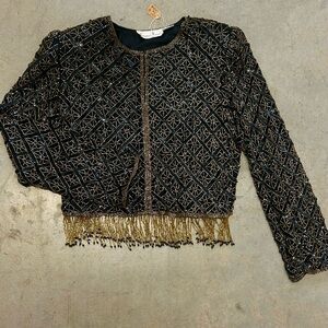 Black and Gold Beaded Jacket